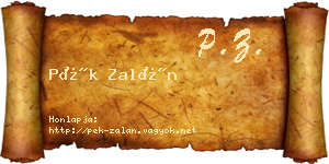 Pék Zalán névjegykártya